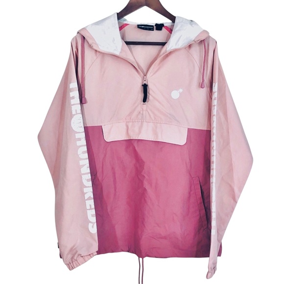 The Hundreds Dell 2 Anorak Jacket Windbreaker Nylon Pink Streetwear Size Medium - Picture 6 of 15